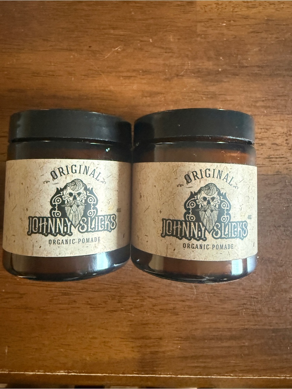 Original Organic Pomade – Brown Jar with Black Lid x 2 (unused)